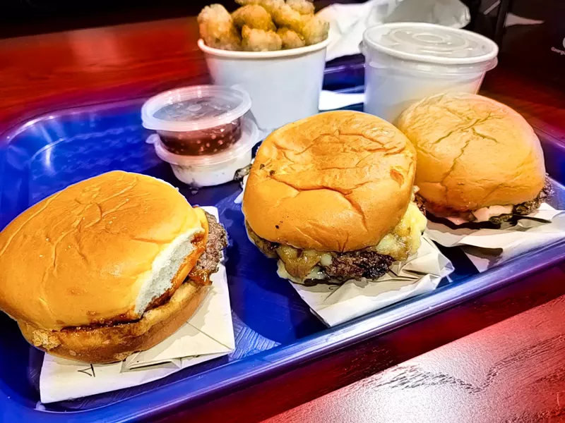 Image: A single-patty burger is $3.50, meaning you can afford several.