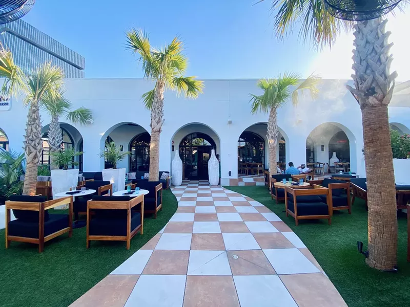 Image: The entrance to Saaya is a bit oasis-like, especially when Dallas is in broiler mode.