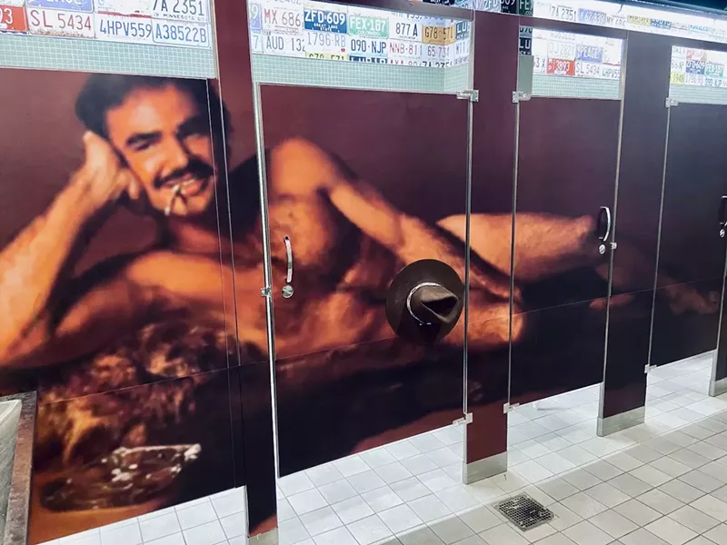 Image: The bathroom stall doors inside Second Rodeo.