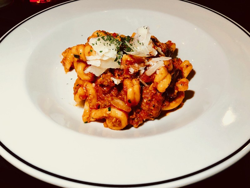 Gemelli with a bolognese sauce and shaved parmesan