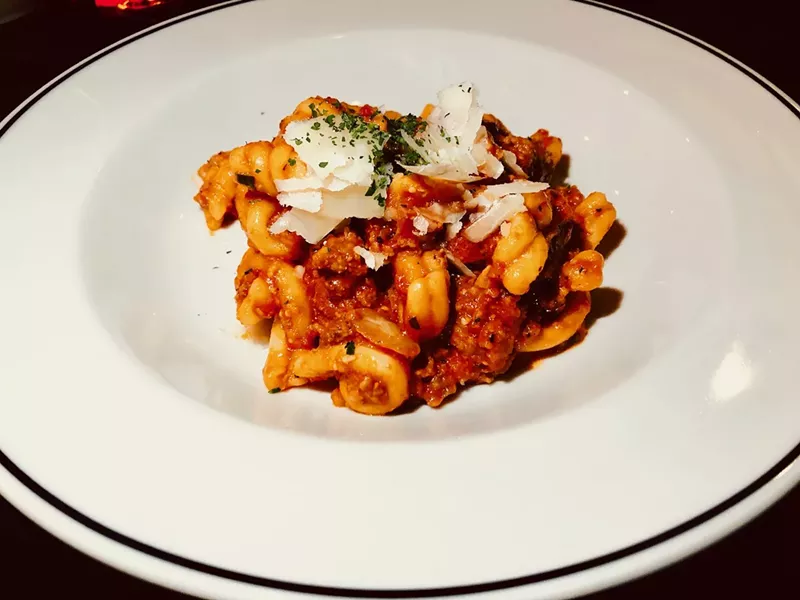 Image: Gemelli with a bolognese sauce and shaved parmesan