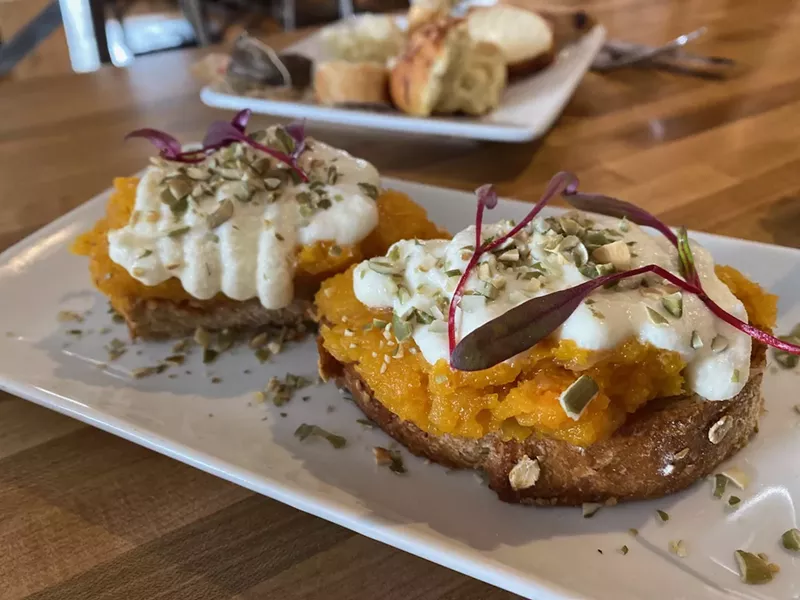 Image: Caramelized squash toast with whipped ricotta