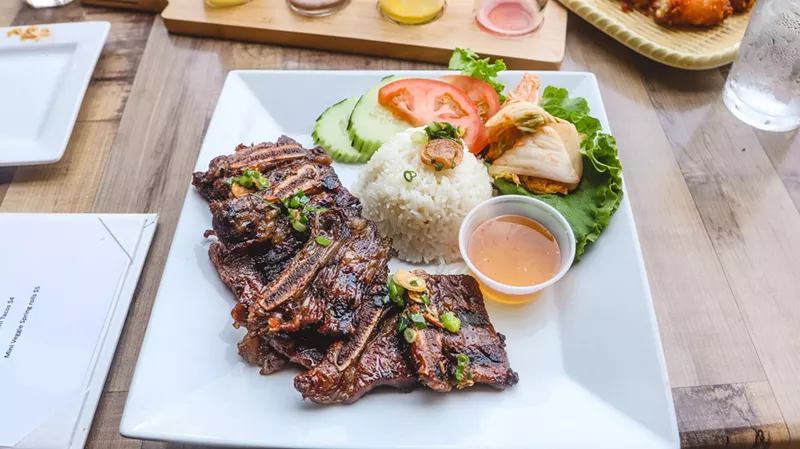 Image: The Korean BBQ plate with beef shortribs, kimchi and jasmine rice was excellent.