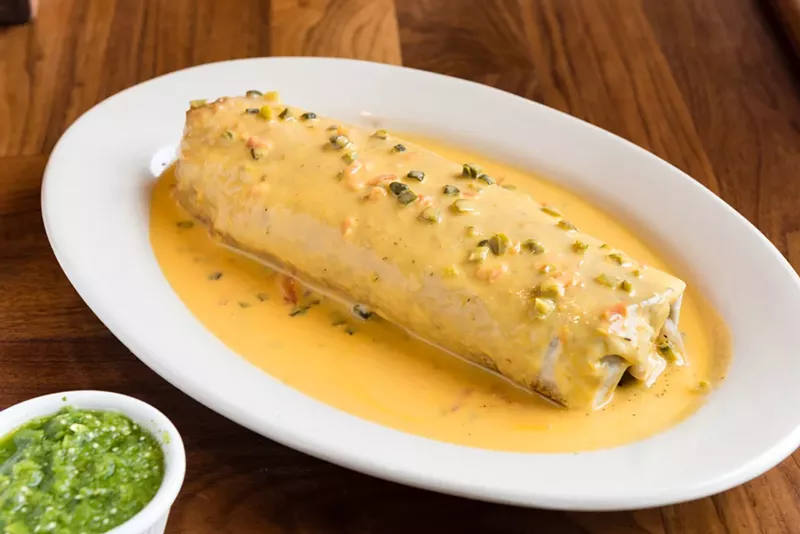 Image: The El Monstro from El Famoso, a new "Southern California-Mexican inspired diner and bar" that opened today in Irving.