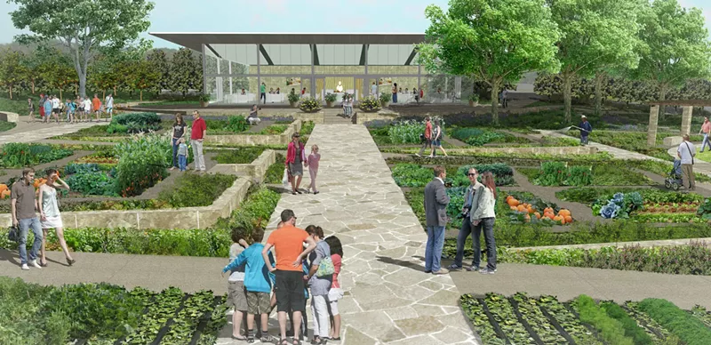 Image: A rendering for the Dallas Arboretum and Botanical Garden's forthcoming $12 million edible garden, A Tasteful Place.