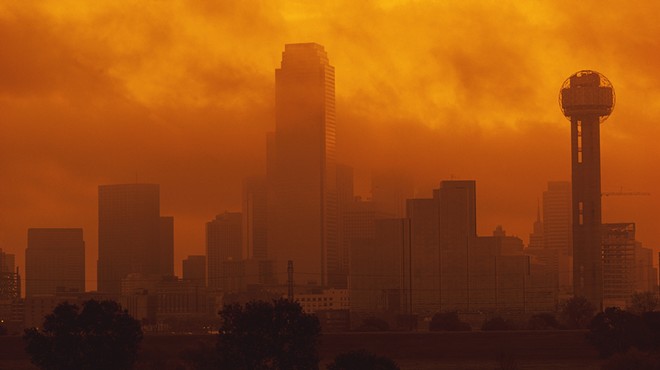Dallas city skyline pollution