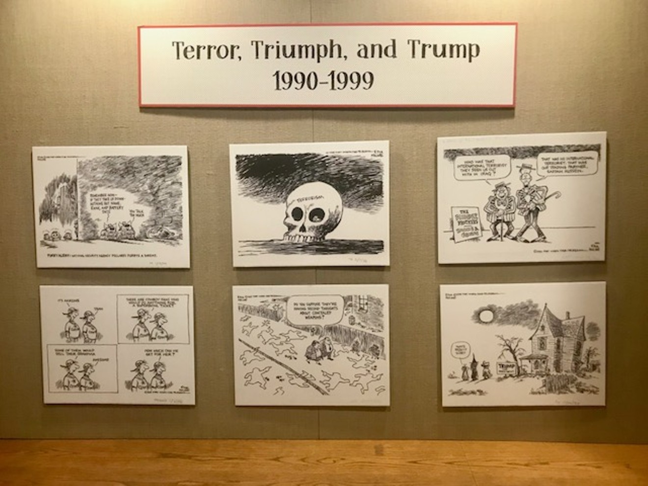 Etta Hulme began to introduce Donald Trump in her political cartoons as early as the '90s. Talk about foresight.
