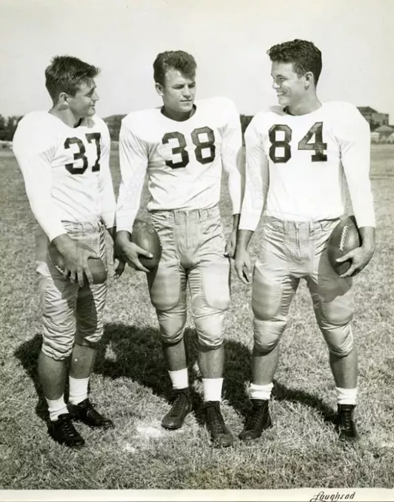 Image: Bob Folsom (right) with SMU teammates Doak Walker (left) and Dick McKissack