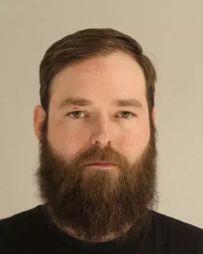 Image: Austin Shuffield's mugshot. The bartender was convicted for attacking a woman in a Deep Ellum parking lot.