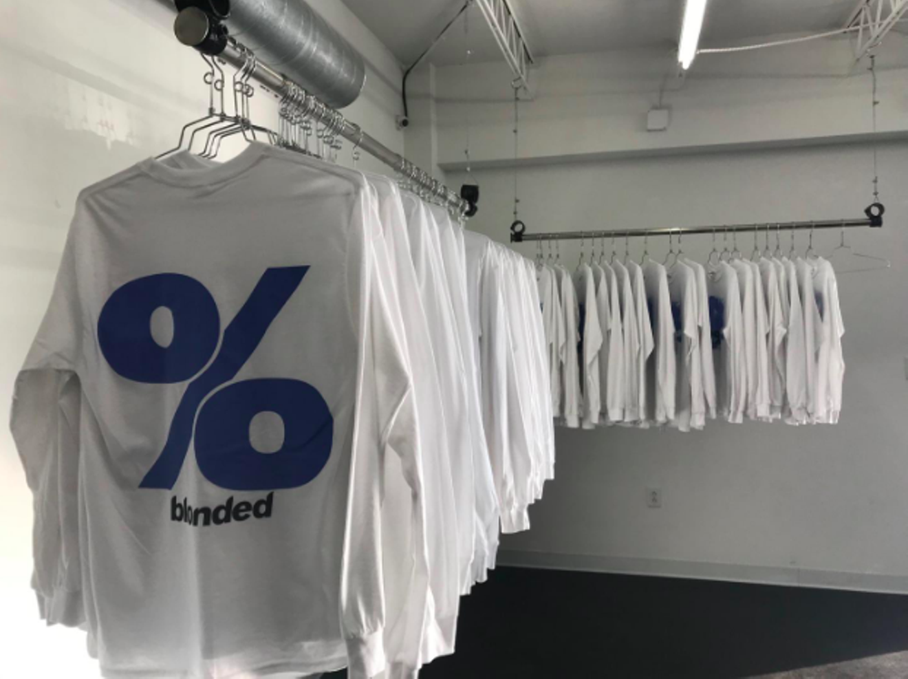 Blonded shirts that were given away hang on display inside Black Market USA on Nov. 6.