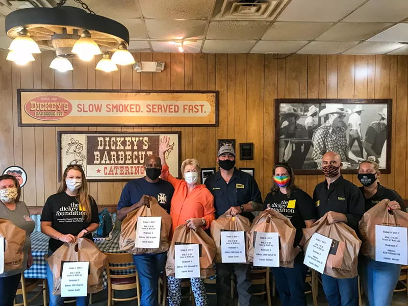 Image: Dickey's Barbecue provided meals to all of Garland's firefighters.