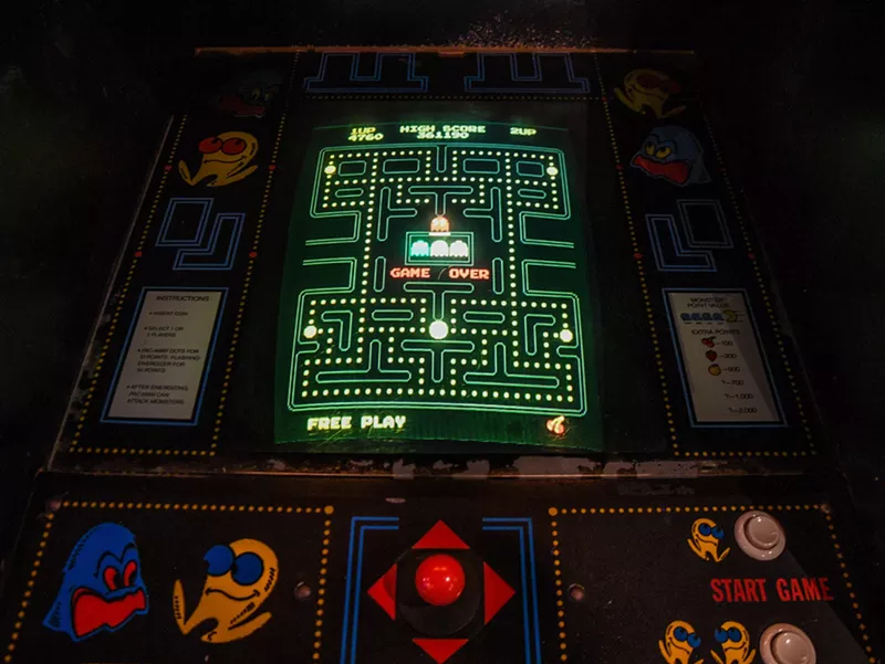 Image: Pac-Man gears up for another run through an endless series of mazes at Free Play Arcade in Richardson.