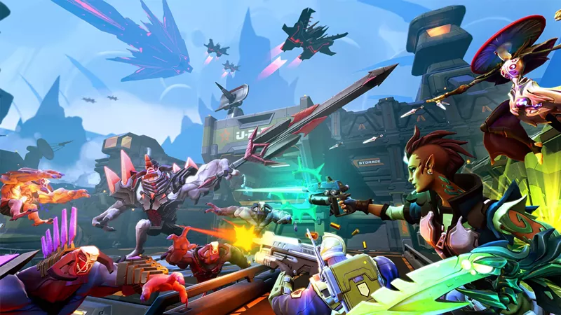 Image: Battleborn launched in May 2016, only a few weeks before Blizzard’s highly anticipated, colorful team-based shooter, Overwatch. Despite granular distinctions in gameplay, the public conflated the two games as rivals in the same genre.