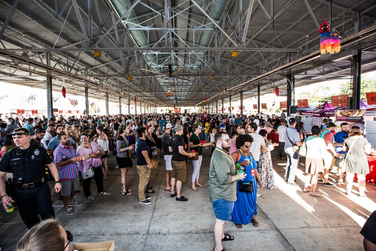 Taco fans filled Dallas Farmers Market for an afternoon of unlimited taco sampling.