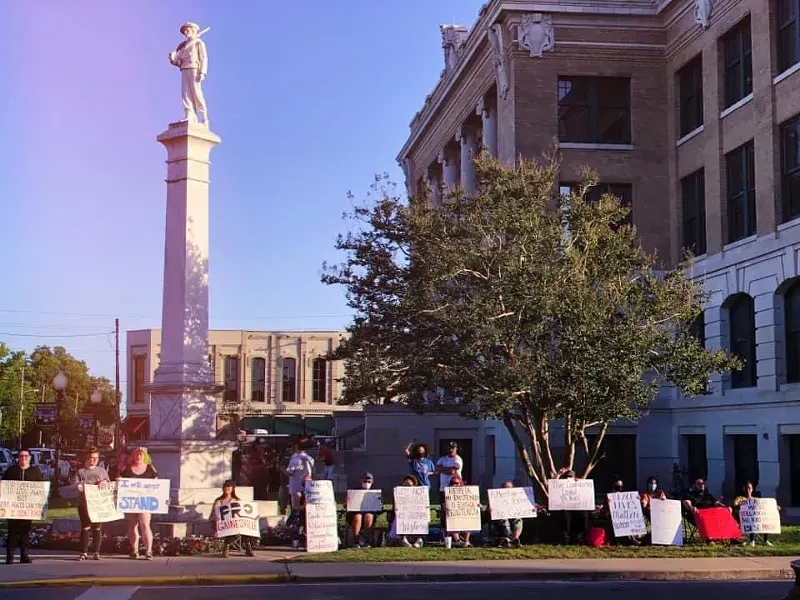 Image: Last Tuesday, Gainesville City Council voted to remove one of the town's Confederate statues.