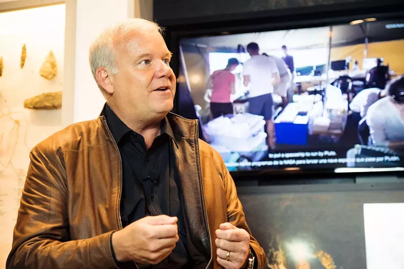 Image: Paleoanthropologist professor Lee Berger and Perot Museum of Nature and Science leaders announced a virtual reality app to view some of the most famous ancient human fossils in scientific history.