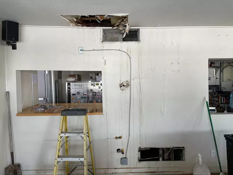 Image: Damage inside Zavala's Barbecue after the winter storm hit Dallas over the week of Feb. 15.