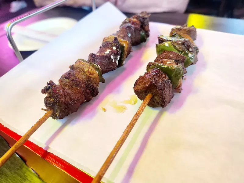 Image: Pepper beef skewer at Gao.