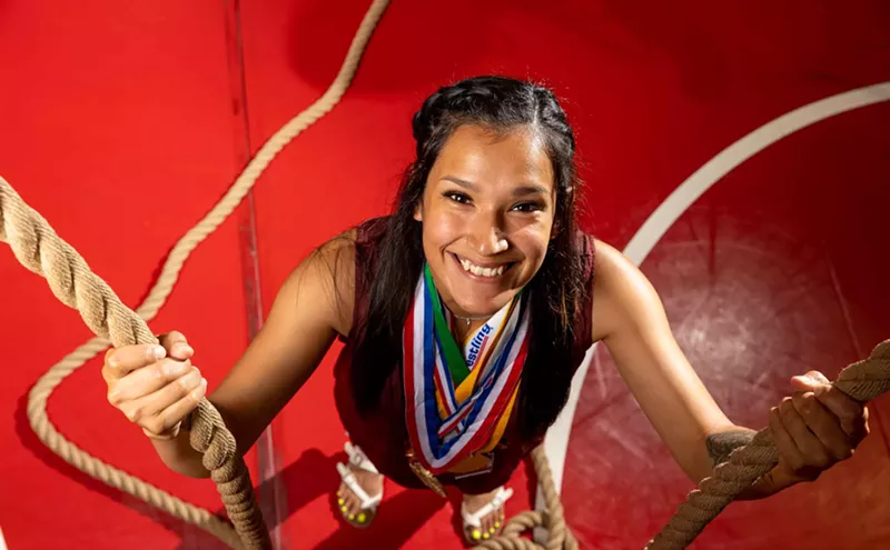Image: Growing Numbers of Female High School Wrestlers Take Down Old Barriers