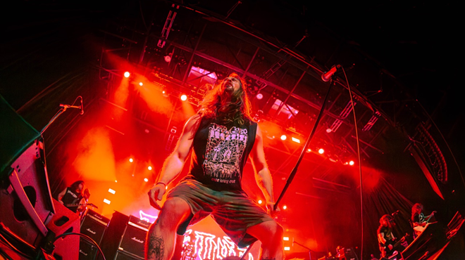 Metal band playing on stage