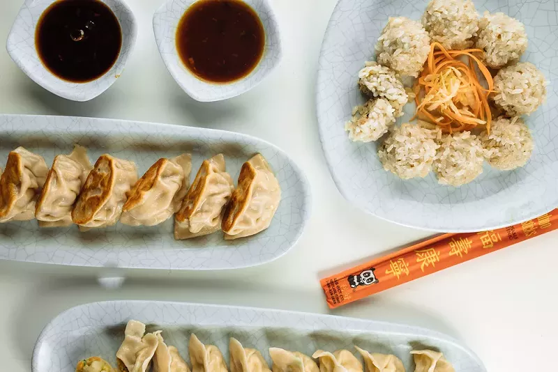 Image: Pan-fried dumplings and rice balls