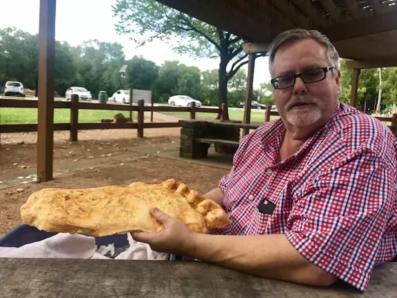 Image: Craig Woolheater has a foot cast he believes to be evidence.