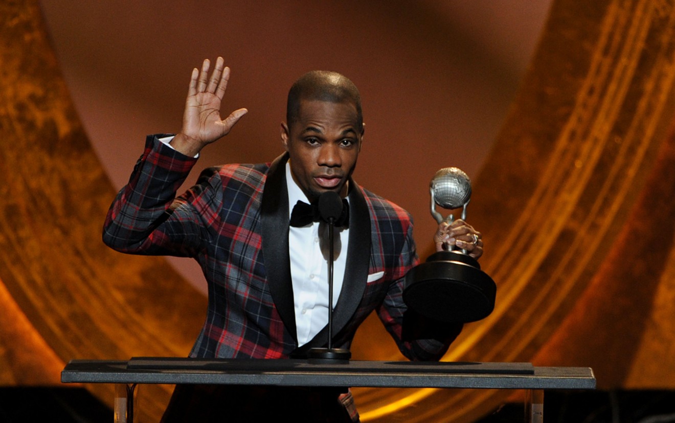 Dallas native Kirk Franklin receiving the Outstanding Gospel at the NAACP Image Awards.