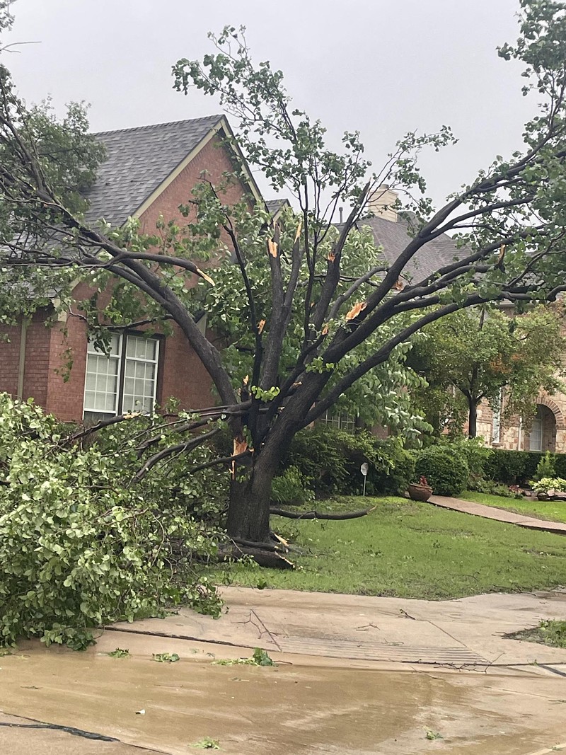 A Lewisville resident captured the damage his home sustained on Tuesday, May 28.