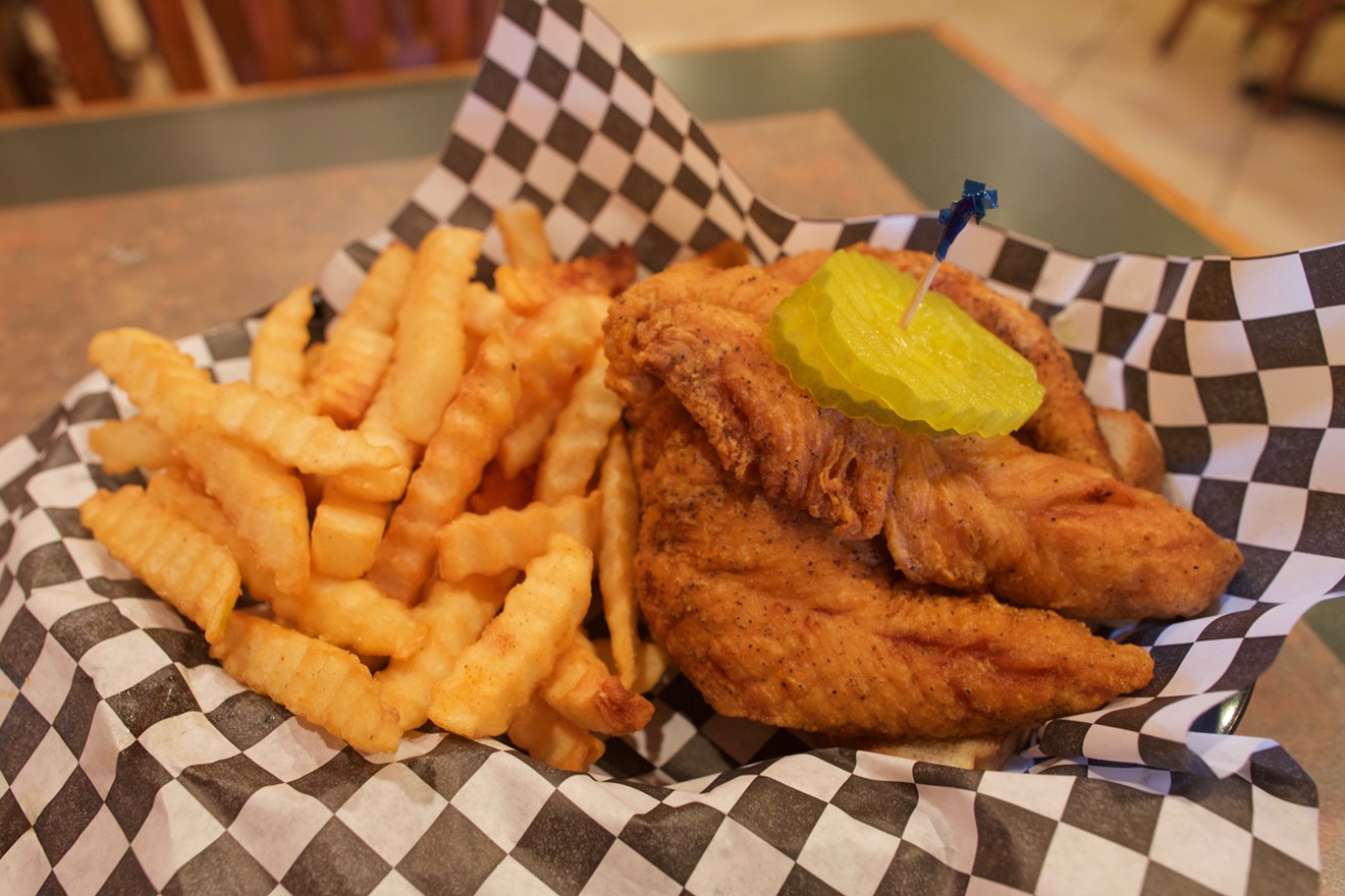 Hot tenders and fries; heavy on flavor, light on the wallet.