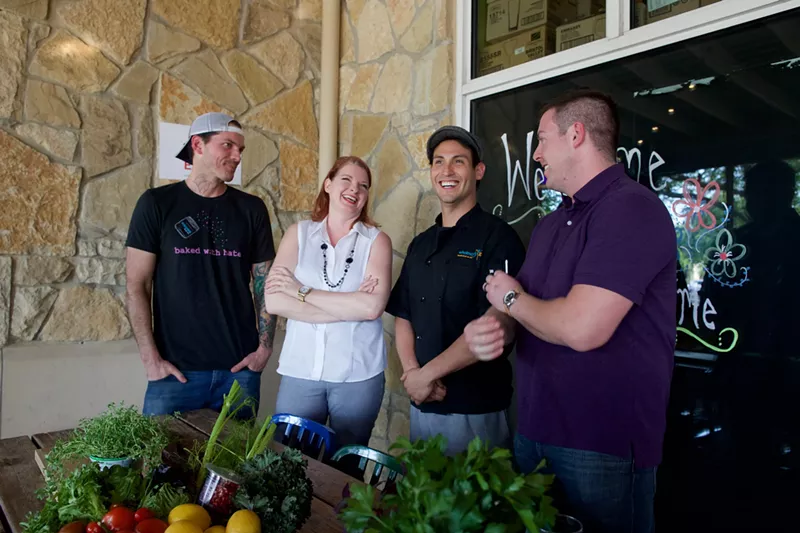 Image: Matt McCallister of FT33, Jennifer Bajsel of Getting Saucy Catering, Oscar Miranda of Wholesome Grub and Joe Baker of Joe the Baker will team up with Independence Gardens for Garden To Table 2017 on Saturday, May 6.