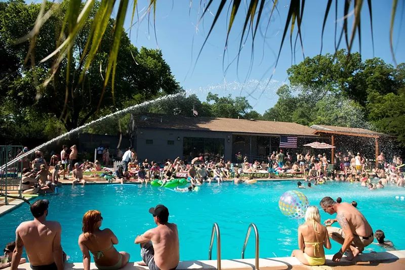 Image: The laid-back atmosphere at the Fraternal Order of Eagles' pool draws large crowds.