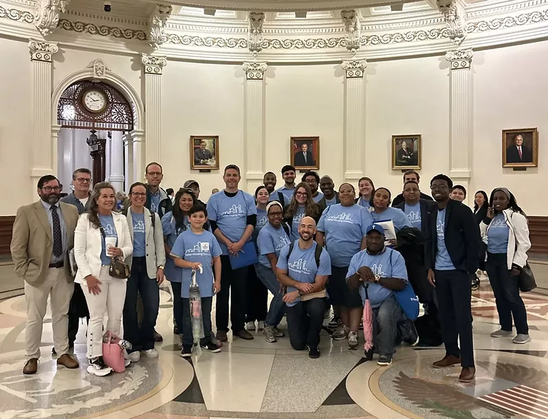 Image: During the inaugural "Housing Day at the Dome," Dallas advocates visited the offices of 50 North Texas representatives to stress the need for better housing legislation.