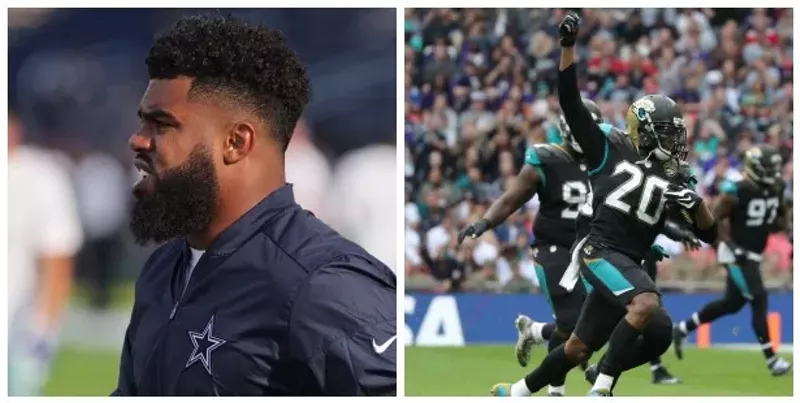 Image: Ezekiel Elliott (left) and Jalen Ramsey