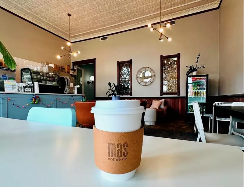 Image: You'll find Mas Coffee on Main Street in Grand Prairie.