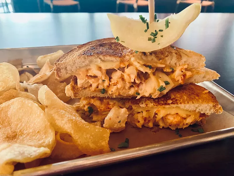 Image: The grilled cheese lobster sandwich at The Dock is what the locals eat.
