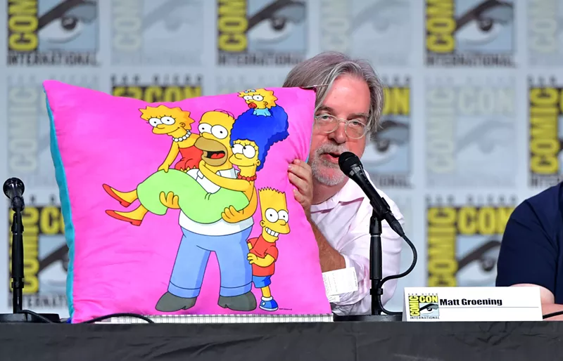 Image: Imagine Homer at Hypnotic Donuts. Simpsons creator Matt Groening at a panel before plotting Dallas-based storylines for the show.