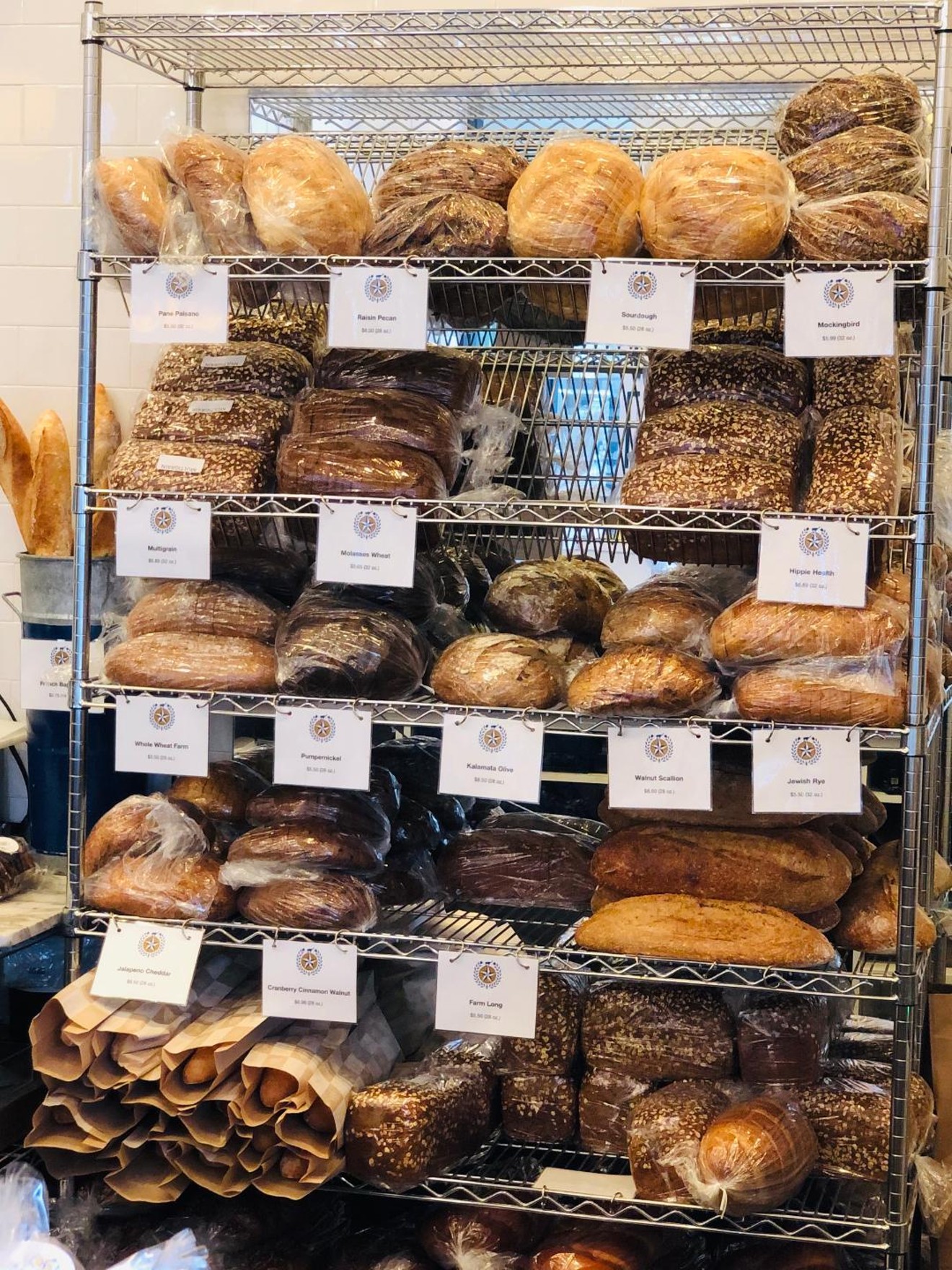 Shelves and shelves of bread