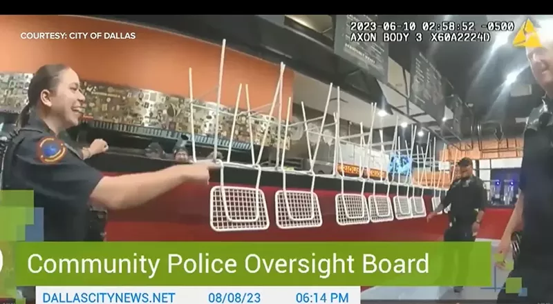 Image: Inside Serious Pizza in Deep Ellum where Dynell Lane soiled himself in front of officers in 2023.