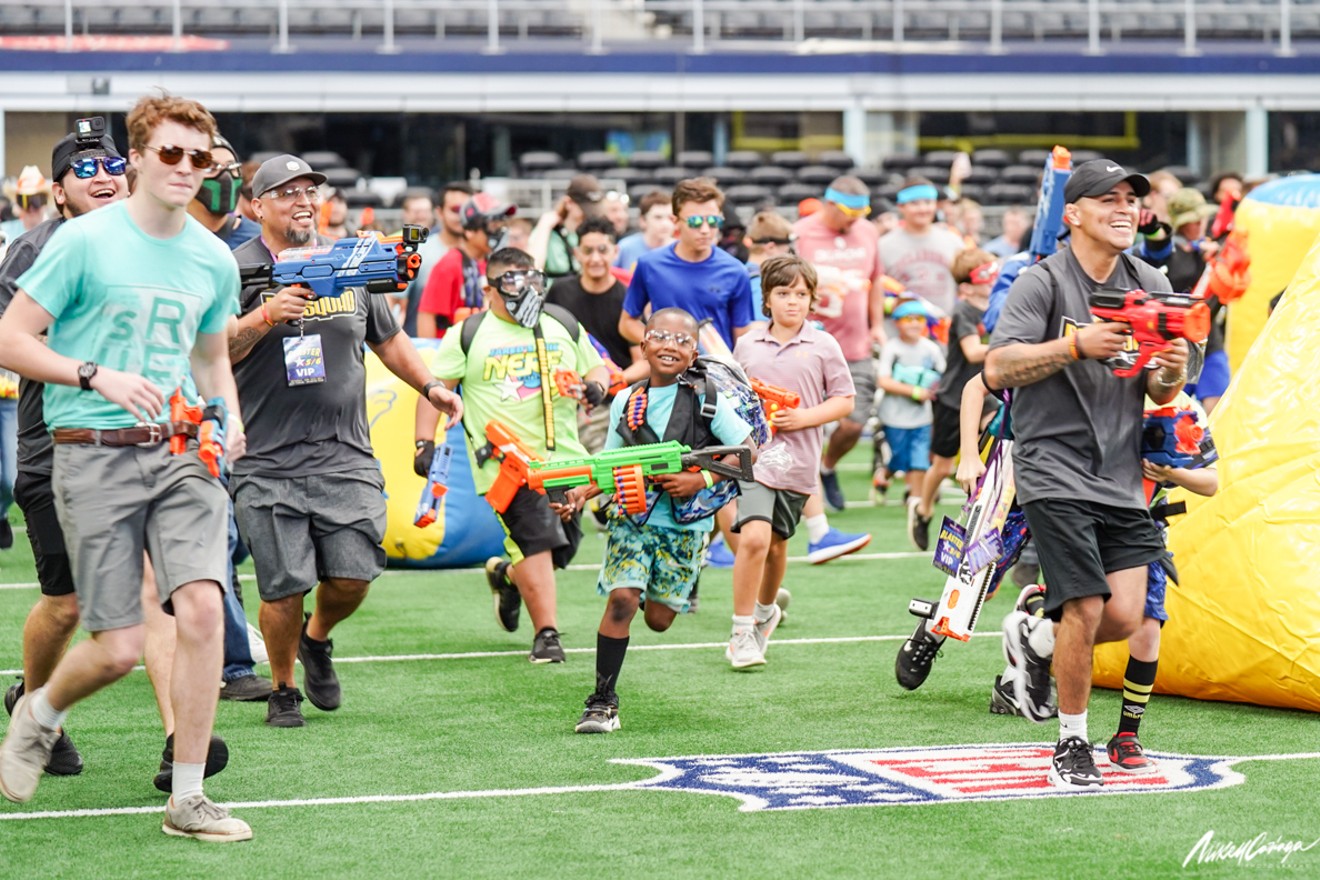A crowd of Nerf gun wielding warriors took to the field at AT&T Stadium last year for Jared's Epic Blaster Battle 5, the first of two blaster battles in 2021.