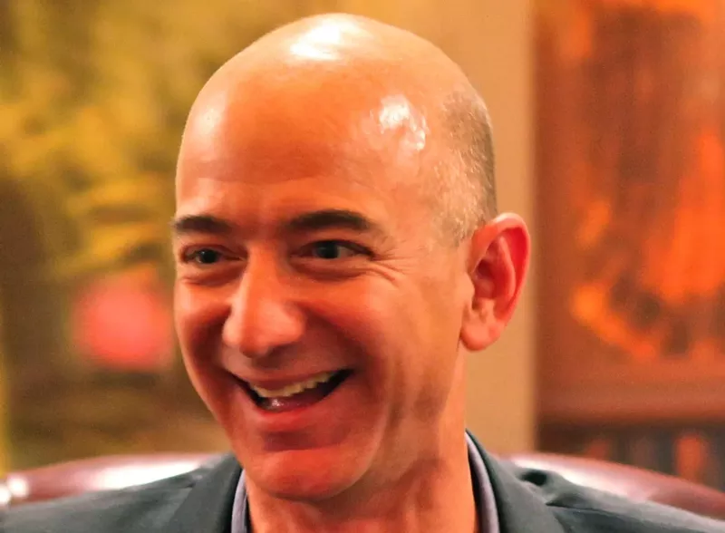 Image: Amazon boss Jeff Bezos. Is that his coming-to-see-you smile or his so-long-sucker look?