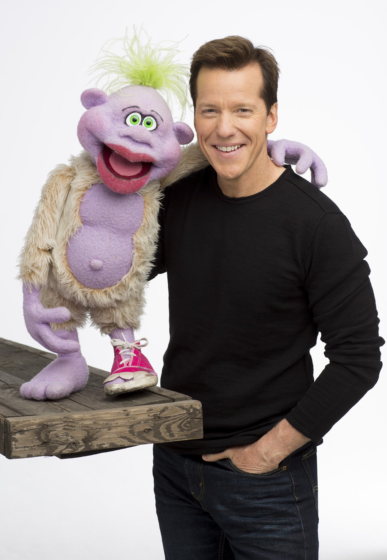 Comedian and ventriloquist Jeff Dunham with his friendly "woozle" Peanut