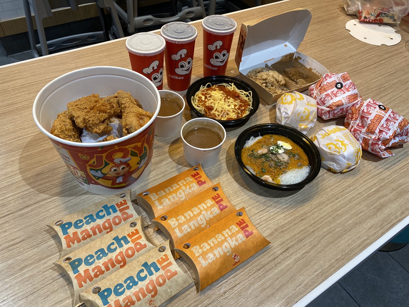 The full spread (just about) at Jollibee.