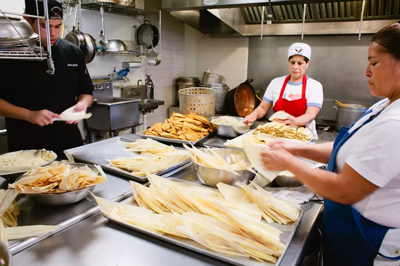 Image: Tamale orders fly in at La Popular, but the food is still handmade.