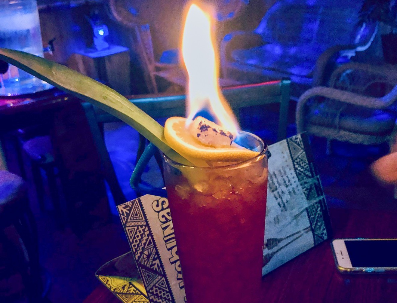 A photo from back in the days when we could get flaming rum drinks in bars