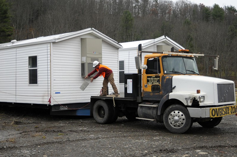 They're called manufactured homes because they are largely assembled in factories and shipped to wherever they'll be used.