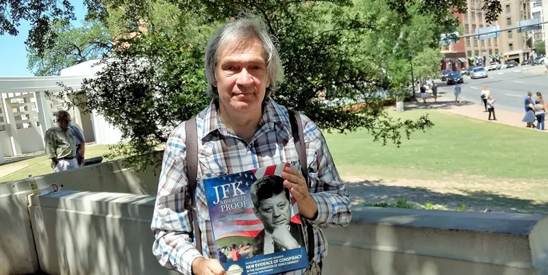 Image: Robert Groden is still out there every weekend in Dealey Plaza, infuriating the local powers-that-be by speaking his mind.