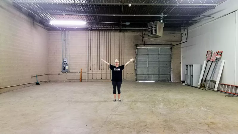 Image: Lindsay Goldapp, Stomping Ground's executive director, shows off the 4,200-square-foot space that she and her team hope to turn into a theater.
