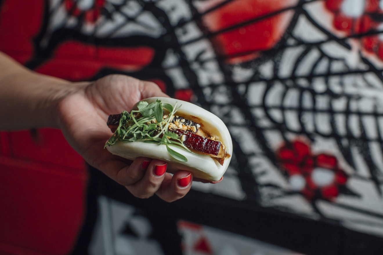 The pork belly bao with Japanese mayo at Sumo Shack