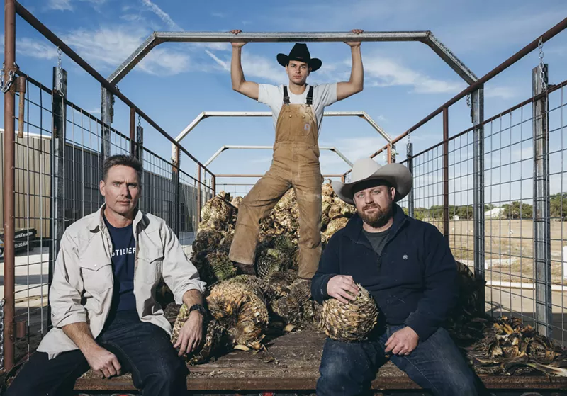 Image: Brent Looby, Judson Kauffman and Ryan Campbell founded Desert Door Texas Sotol in 2018.
