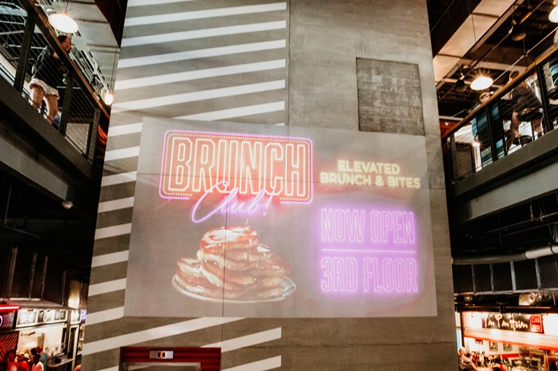 Brunch Club sign inside Legacy Hall food court.